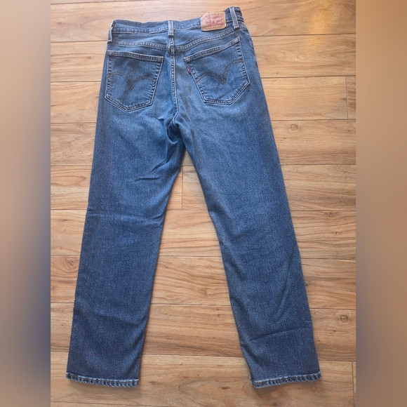 Levi's Wedgie Straight High Rise Button Fly Jeans Womens Size 28 Blue - Picture 5 of 9